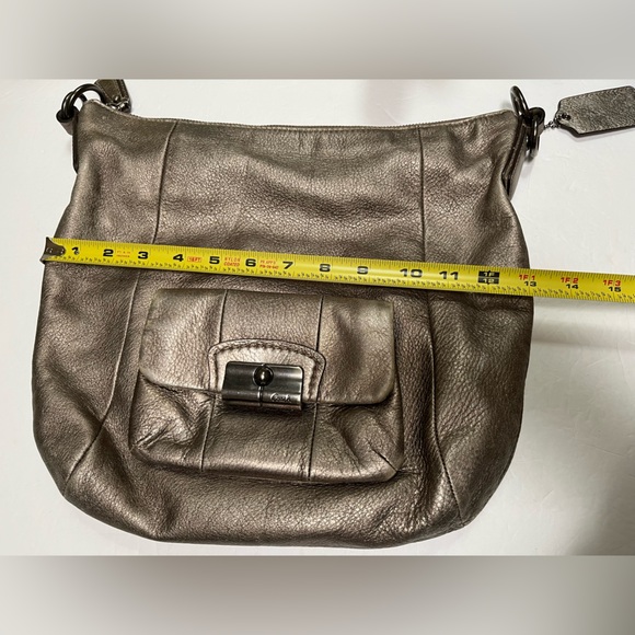 🔆Coach Kristen Metallic Bronze Leather Hobo Shoulder Bag Handbag Purse